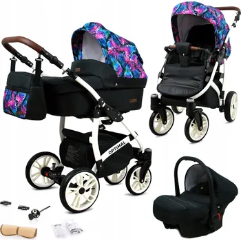 Kočárek Dětský kočárek 3v1 BabyLux Optimal: sportovní kočárek, hluboká korba a autosedačka