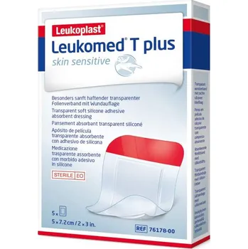 Krytí na ránu Leukomed T Plus Skin Sensitive 5x7.2cm 5ks náplast s polštářkem