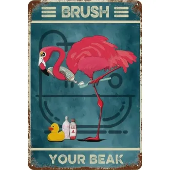 Plechová cedule Retro plechová cedule koupelna vtipná dekorace | retro plakát - 2 , 20 x 14 cm