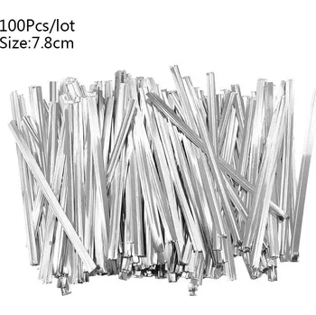 Dárková taška Plastové sáčky na dárky | průhledné celofánové pytlíčky 100 ks - 100ks stříbra 7,8cm