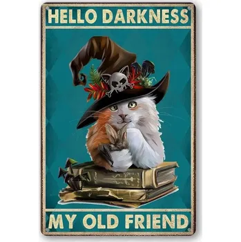 Plechová cedule Retro plechová cedule vtipná kočka | kovová dekorace - 8 , 20x30 cm