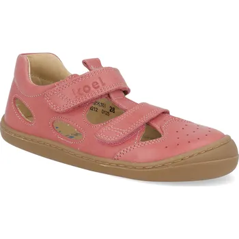 Dívčí sandály Barefoot dětské sandály Koel - Bep Medium Napa Velcro Fuchsia růžové Velikost: 28