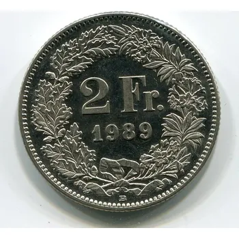 Sběratelství ŠVÝCARSKO. 2 franken 1989.