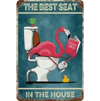 Plechová cedule Retro plechová cedule koupelna vtipná dekorace | retro plakát - 11 , 20 x 14 cm