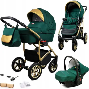 Kočárek Dětský kočárek 3v1 BabyLux GoldLux ALU