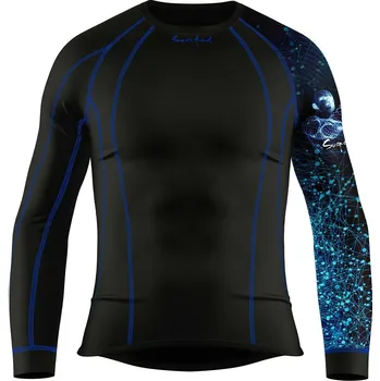 Pánské funkční triko dlouhý rukáv ARCHITECT černá Bamboo Thermo - Modrá / M