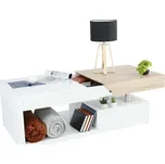 Konferenční stolek, bílý lesk/dub sonoma, MELIDA