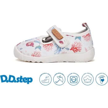 Dětská treková obuv D.D.step dívčí plátěnky C086-51733M Barva: modrá, Velikost: 22