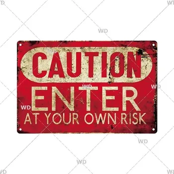 Plechová cedule Retro plechová cedule výstražná | dekorace na zeď - 6 , 40x30 cm