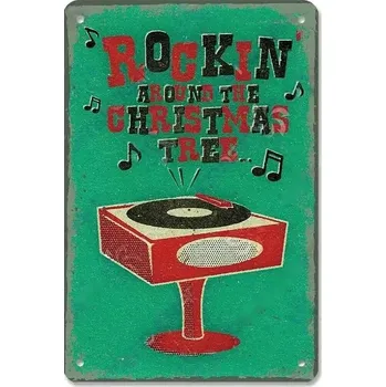 Plechová cedule Vintage plechová cedule hudební retro | nástěnná dekorace - 27 , 20x30 cm