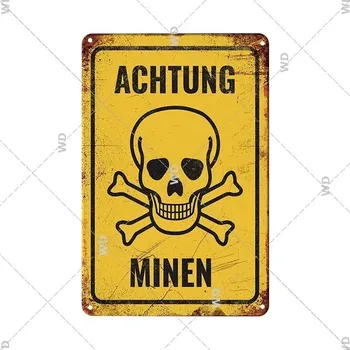 Plechová cedule Retro plechová cedule výstražná | dekorace na zeď - 13 , 20 x 14 cm