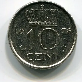 NIZOZEMÍ. 10 cents 1978. KM-182.