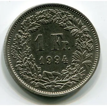 ŠVÝCARSKO. 1 franken 1994.