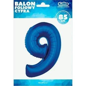 Balónek Narozeninové BALÓNKY DEKORACE na OSLAVU Fóliový balónek "Číslice 9" modrý