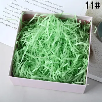 Balící papír Barevná papírová výplň do krabiček | dekorační papír, papírová drť - GJ090-zelená , 50 g