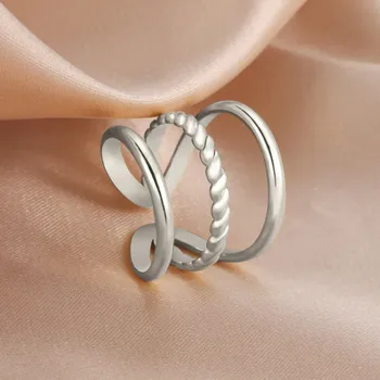 Prsten Ocelový prsten srdce nastavitelný | dámský módní šperk - Styl 2 Ocel