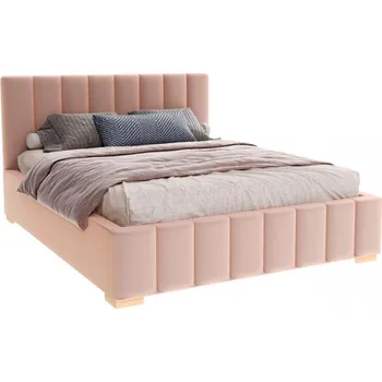 Postel Čalouněná postel AUSTIN 160x200 cm Lososová Paris s úložným prostorem kovový rošt