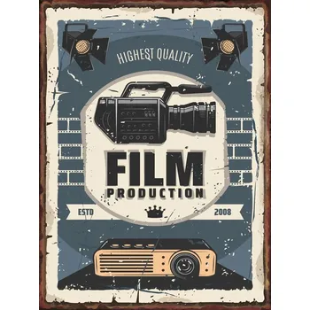 Plechová cedule Vintage plechová cedule retro hudba | nástěnná dekorace, kovová cedule - 3 , 2PC-14x20cm