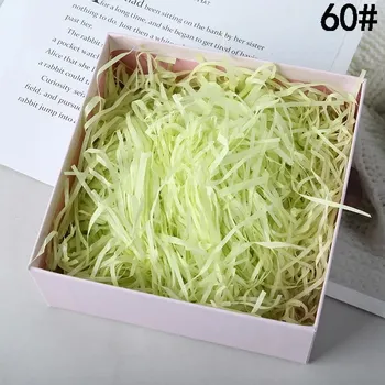 Balící papír Barevná papírová výplň do krabiček | dekorační papír, papírová drť - GJ090-žlutozelená , 50 g