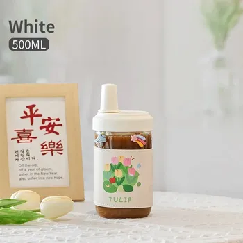 Velký skleněný hrnek s dvojitou stěnou | skleněné nádobí - Bílá 500ml