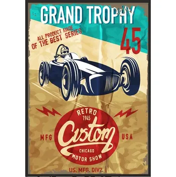 Obraz OBRAZ PLAKÁT V RÁMU 33x43 cm Garáž Race P1856