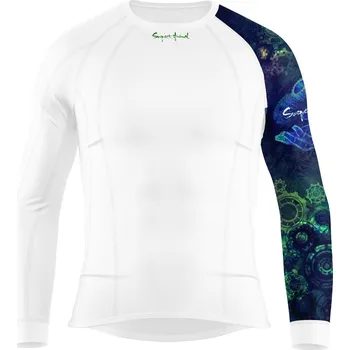 Pánské funkční triko dlouhý rukáv MECHANIC bílá BambooHeavy - Zelená / XXL