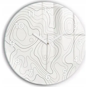 Hodiny Foto Skleněné Hodiny Nástěnné Do Moderních Interiérů Skvrny abstrakce průměr 30 cm