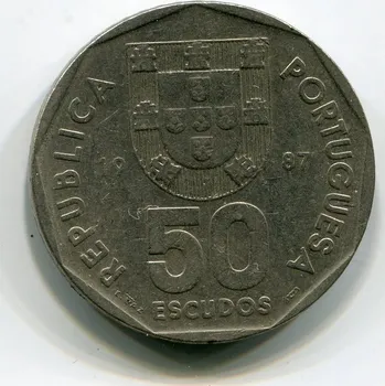 PORTUGALSKO. 50 escudos 1987. KM-636
