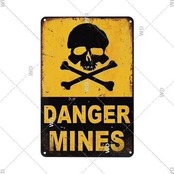 Plechová cedule Retro plechová cedule výstražná | dekorace na zeď - 23 , 20 x 14 cm