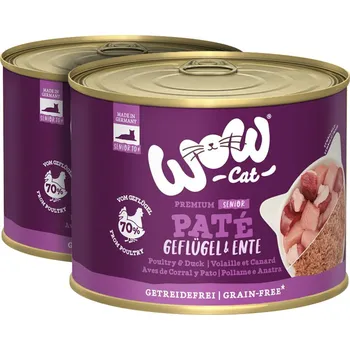 Krmivo pro kočku WOW Cat konzerva Paté Drůbež s kachnou Senior 2x 200g