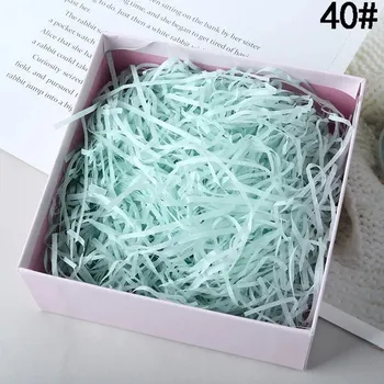 Balící papír Barevná papírová výplň do krabiček | dekorační papír, papírová drť - GJ090-světle modrá , 50 g