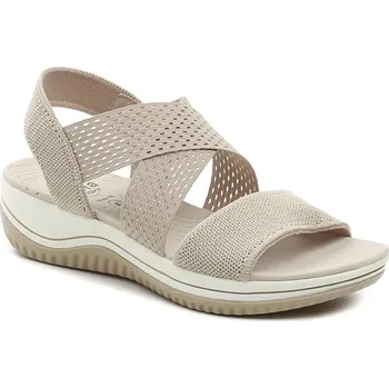 Dámské sandále Jana 8-28768-42 zlato béžové dámské sandály šíře H EUR 38