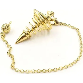 Přívěsek Věštecké kyvadlo spirálové kovové | amulet, ezoterický doplněk - Zlato