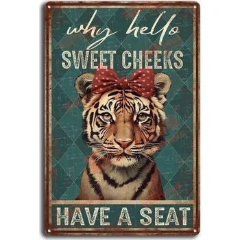 Plechová cedule Retro plechová cedule vtipná kočka | kovová dekorace - 18 , 20x30 cm