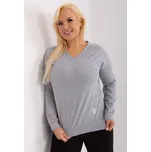 Šedé tričko s výstřihem do V RV-BZ-9259.97-grey Velikost: ONE SIZE