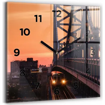 Hodiny Skleněné hodiny s motivem Tichý Klasické Nástěnné Most Benjamina Franklina