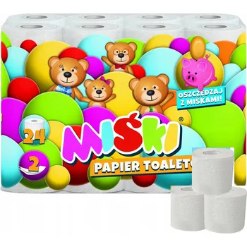 Toaletní papír 24 rolí Toaletní papír Bílý Medvídci 24 rolí 2vrstvý Velké XXL Rodinné balení