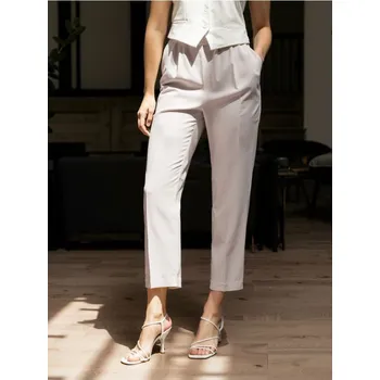 Dámské kalhoty Sinsay - Kalhoty s nažehlenými puky - béžová - YE504-02X - YE504-02X-M