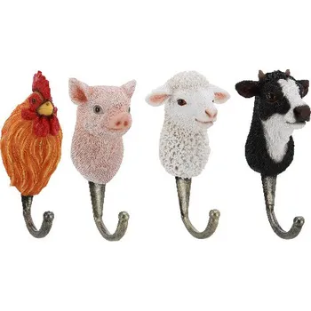 Háček farmářské zvířátko FARMYHEAD, 7x5x12cm (balení obsahuje 4 kusy!)|Esschert Design