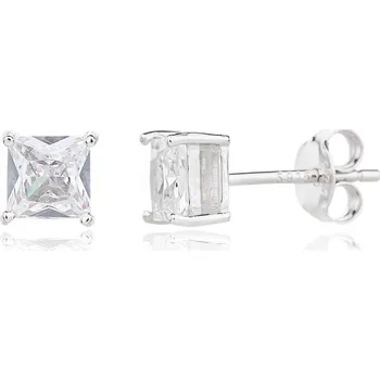 Náušnice Bealio BEALIO Stříbrné náušnice pecky KAMÍNEK 6x6 mm 03-05686-3429