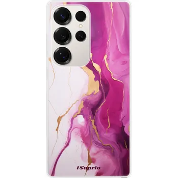Pouzdro na mobilní telefon Odolné silikonové pouzdro iSaprio - Pink Gold Marble - Samsung Galaxy S25 Ultra