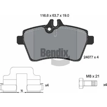Brzdová destička Sada brzdových destiček, kotoučová brzda BENDIX Braking BPD1230