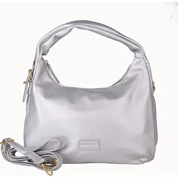 Středně velká stříbrná kabelka na rameno David Jones CM7455