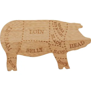 Prkénko PIG CUTTTING, přírodní, 19x11cm|Esschert Design