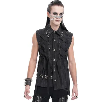 Pánská vesta košile pánská (vesta) DEVIL FASHION - Black Gothic Punk Cross - S