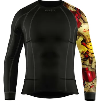 Pánské funkční triko dlouhý rukáv IRON MAN černá Bamboo Thermo - Žlutá / XL