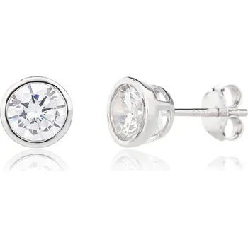 Náušnice Bealio BEALIO Stříbrné náušnice pecky KAMÍNEK 7 mm 03-05692-3421