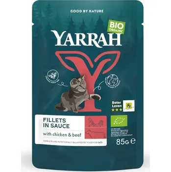 Krmivo pro kočku 28x85g Yarrah Bio filety v omáčce - s hovězím