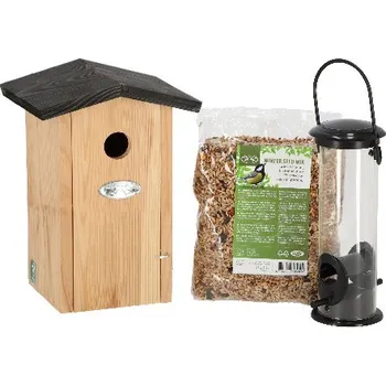 Krmítko pro ptáka Sada pro Modřinku, budka/krmítko/krmení, dárkové balení|Esschert Design
