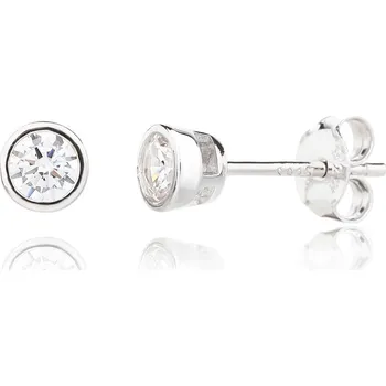 Náušnice Bealio BEALIO Stříbrné náušnice pecky KAMÍNEK 4 mm 03-05689-3418